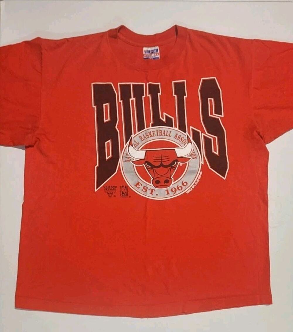 Vintage Chicago Bulls 1990 NBA Trench T-Shirt, Basketball, 90s, Size XL